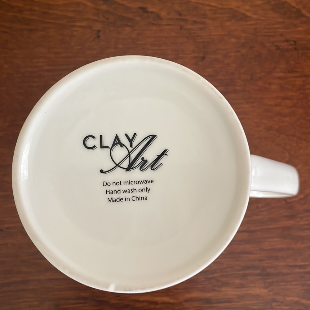 Clay Art Red, Gold, and White Mug Dishwasher Safe OS EUC - Picture 5 of 5